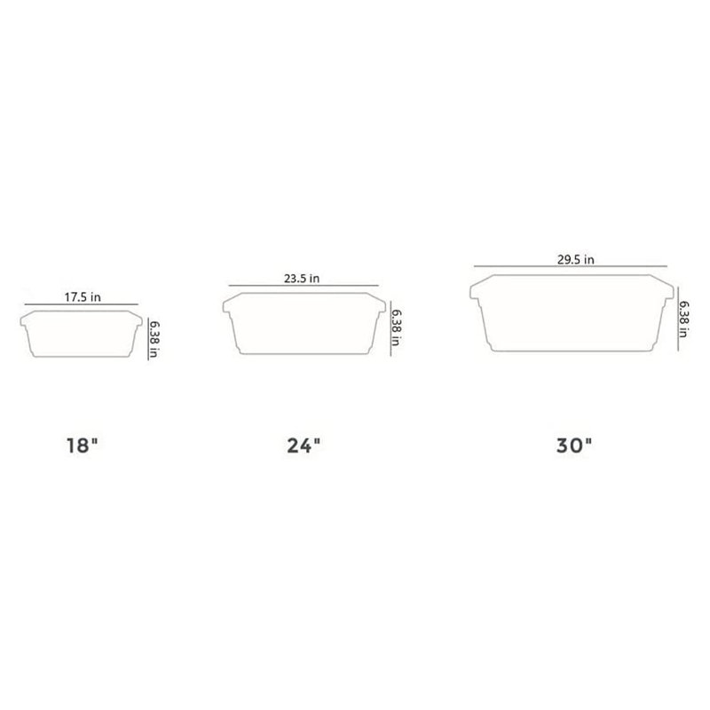 Boîte à fleurs Andropolis, Argile, H 6,38 po x l 6,75 po x P 30 po, 3