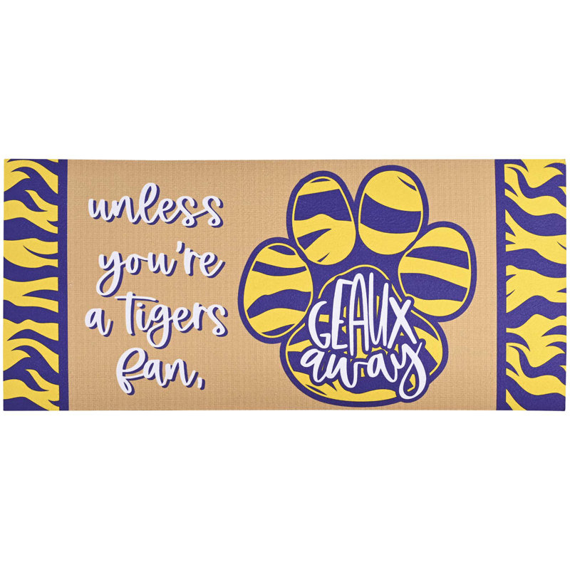 Doormat Insert Tiger Paw Geaux Away 22x10