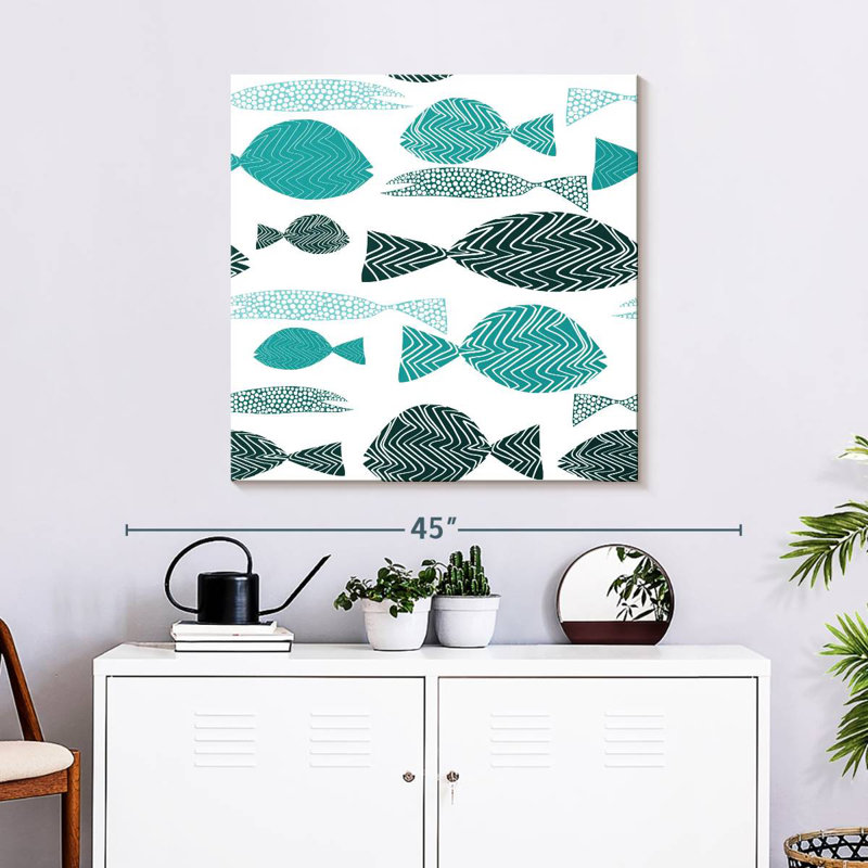 Brampt Abstract Fish School, 30" H x 30" W