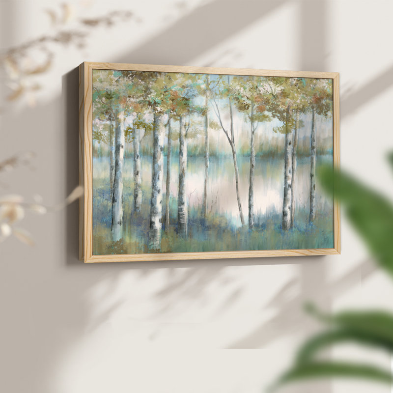 Aspen Lake - Reproduction encadrée - Restickable, H 22 po x l 28 po, Naturel