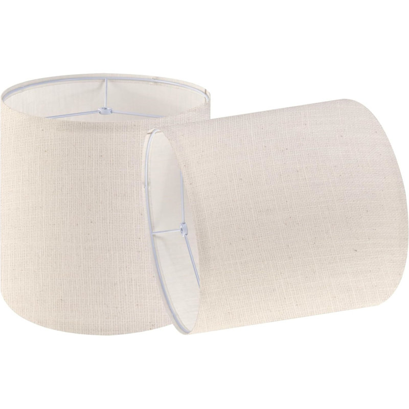 Abat-jour tambour en lin, Beige, 11.8 " H x 9.85" W x 9.85" D