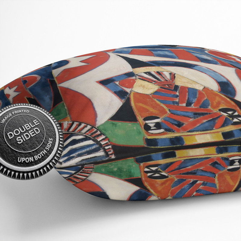 American Indian Symbols Square Throw Cushion, 40cm H x 40cm W x 15cm D
