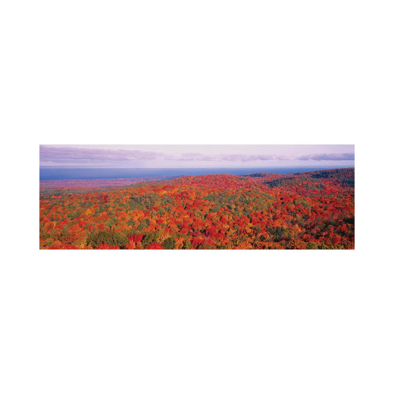 Fall Summit Peak Porcupine Mountains Wilderness State Park MI USA 1 Piece Wrapped Canvas Panoramic Wall Art