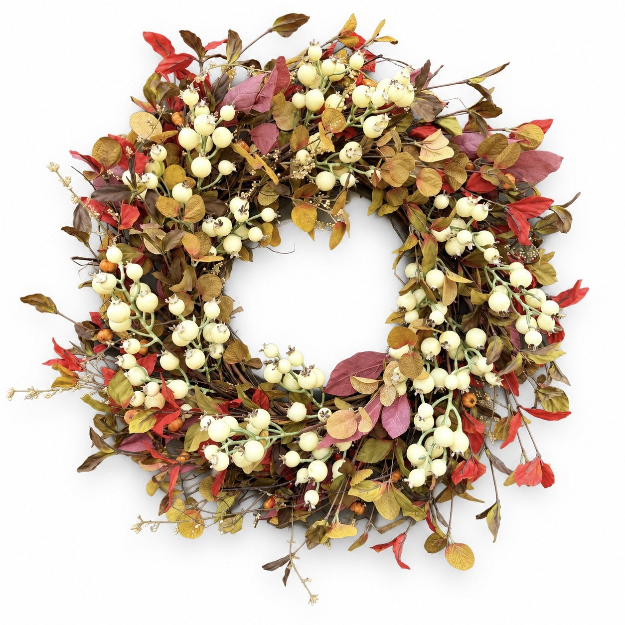 24'' Thanksgiving Wreath, White;Orange