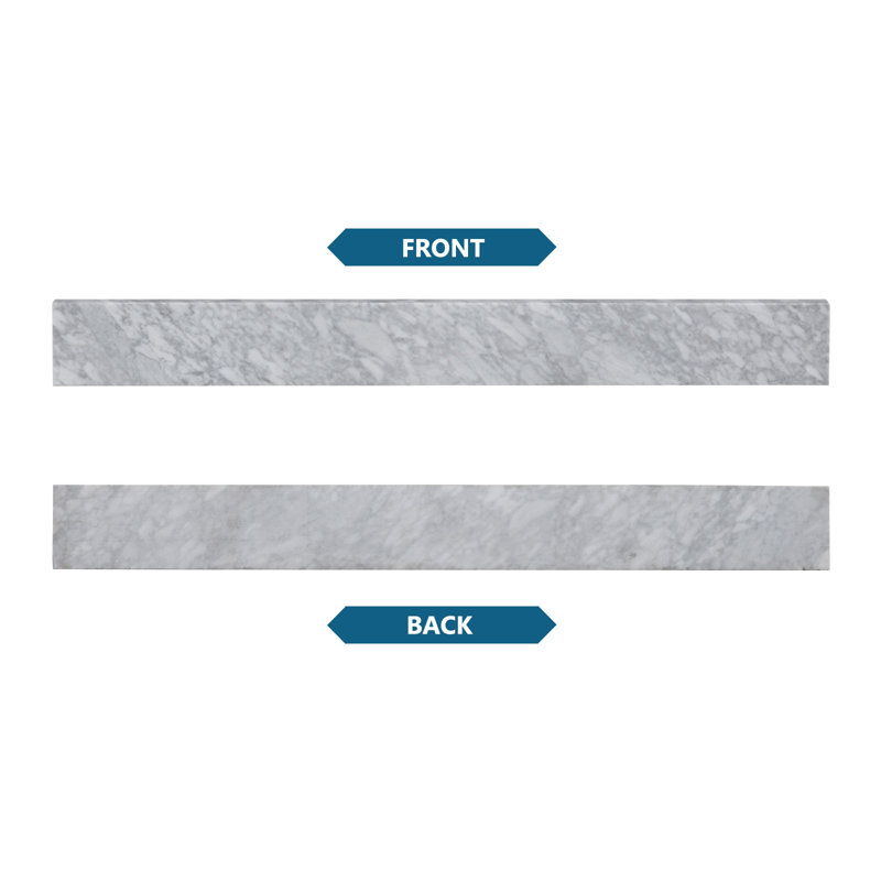 60" White Carrara Marble Backplash For Vanity Sink Top