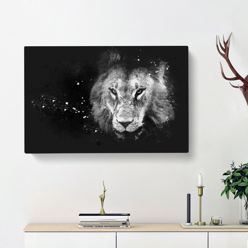 Portrait Of A Lion - Wrapped Canvas, 40cm H x 60cm W x 3cm D