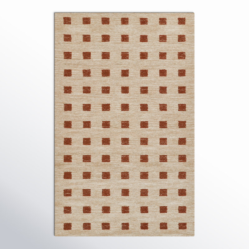 Lanora Hand Tufted Wool Geometric Rug, Rectangle 9' x 12'