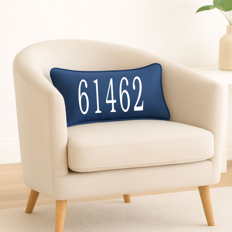 Coussin personnalisé avec code postal personnalisé, Bleu, Pillow Cover Only - No Insert, Oui