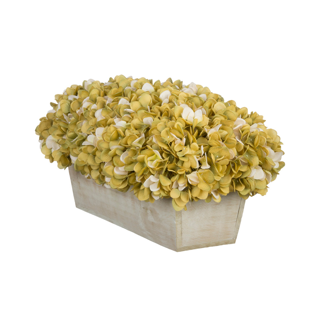 Synthetic Fabric Hydrangea Arrangement in Planter Primrue Flower 