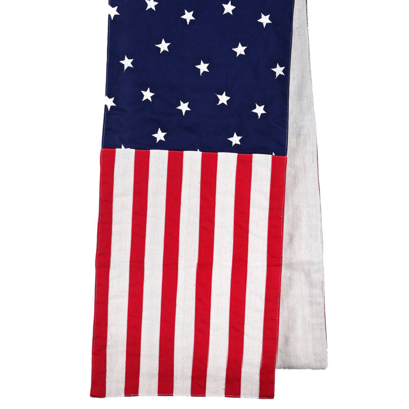 Striped Cotton Blend Table Runner