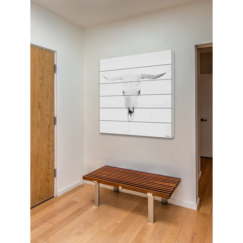 «Chinasa Boho Skull Grey» par Parvez Taj, reproduction sur bois, H 24 po x l 24 po x P 1,5 po