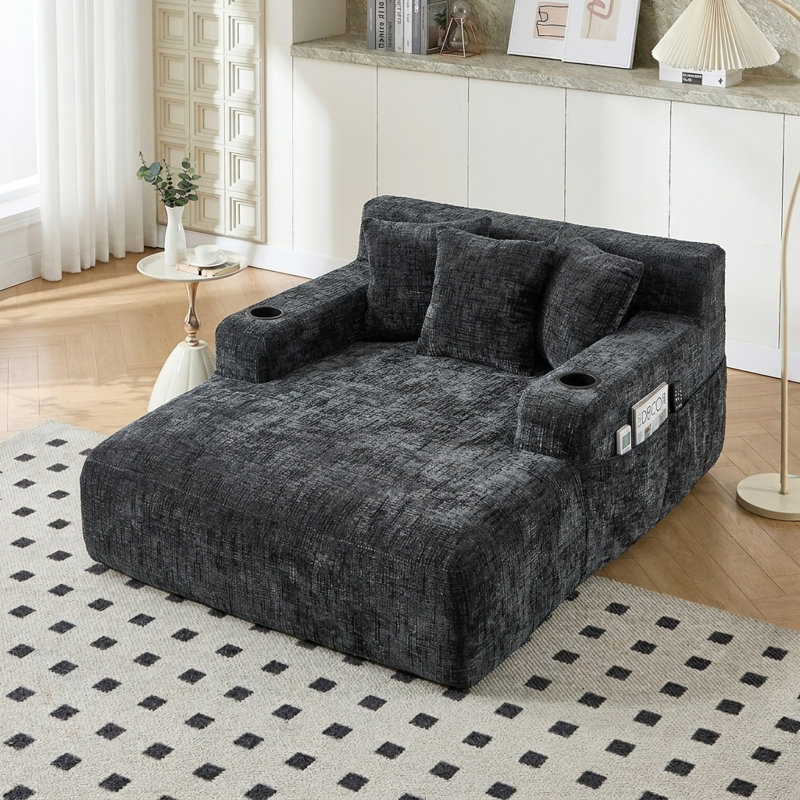 Canapé-lit Chenille, Black