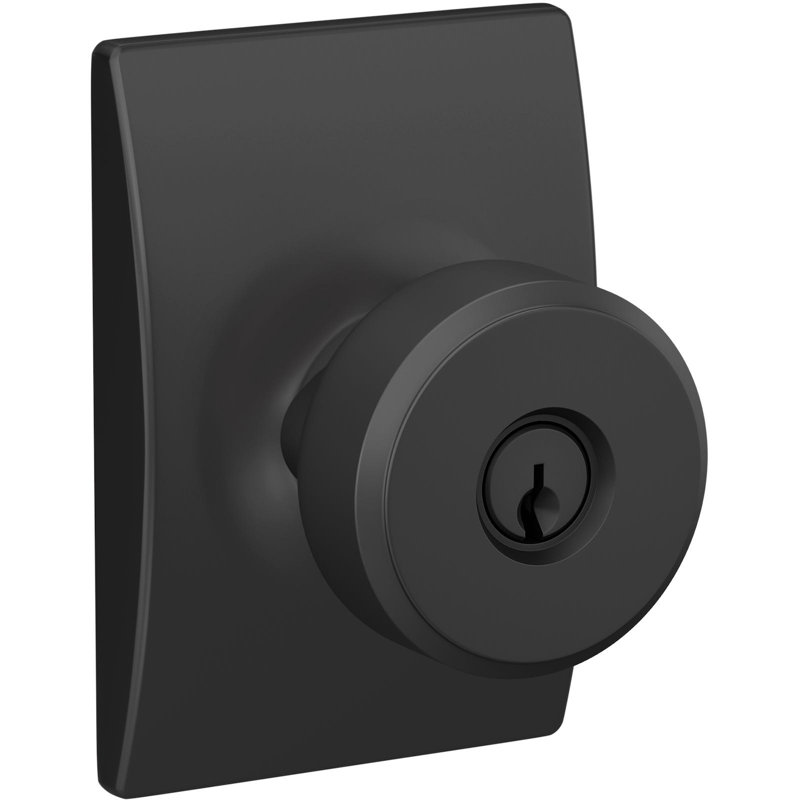 Bouton de porte à clé Swanson avec rosette Century, Noir mat