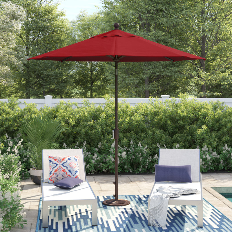 Parasol de marché 90 po Bigsby, 96" H x 90" W x 90" D, Solefin vraiment rouge, Bronze