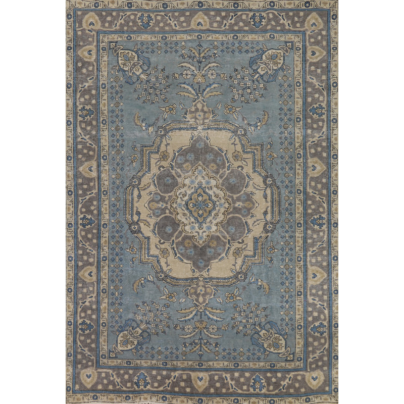 Tapis géométrique bleu 7 x 10