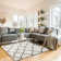 Lydon Soft Geometric Ivory/Black Indoor Area Rug