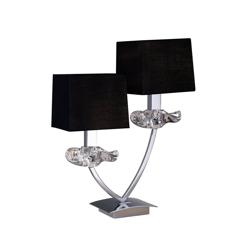Metal Table Lamp, Silver/Black
