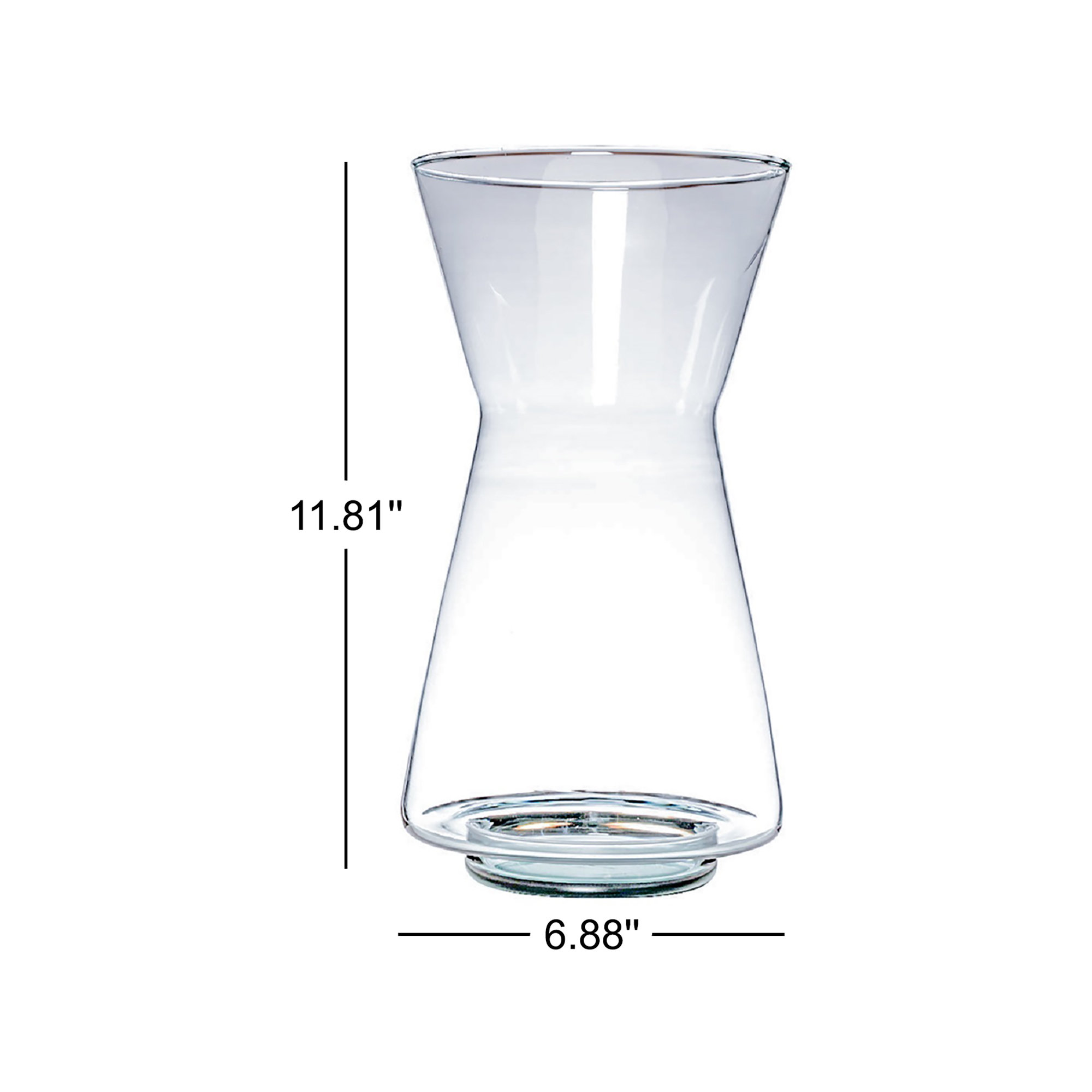 Rianne Mouthblown Recycled Glass Vase, Clear, 13.78" H x 7.48" W x 7.48" D