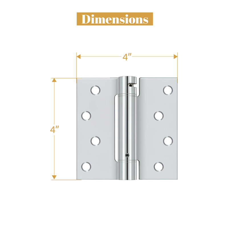 64'' x 64'' Steel Surface Mount Hinge, Polished Chrome