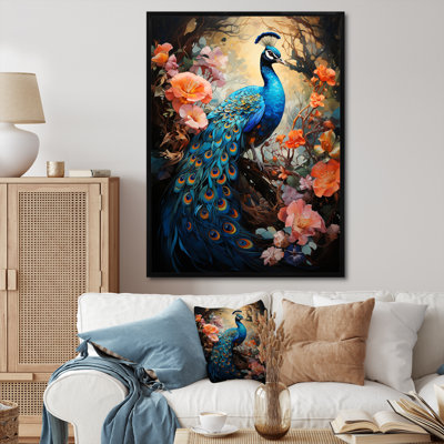Wrinkle Peacock lumineux sur toile