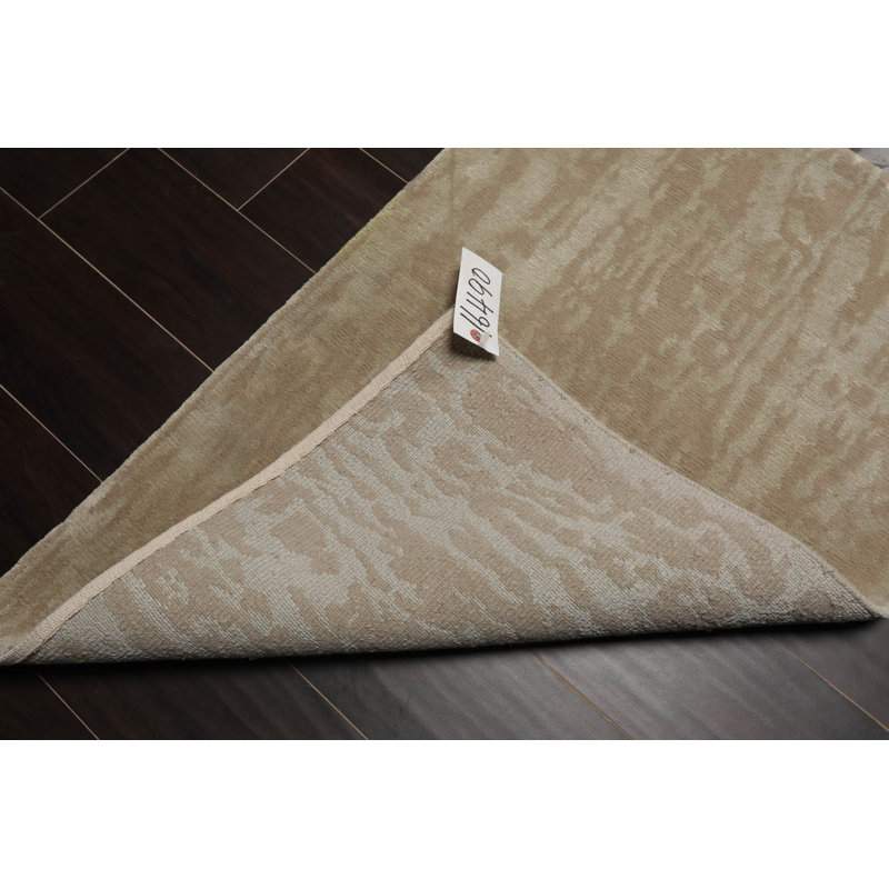 Tapis oriental en laine et soie noués à la main 2 pi x 3 pi de style oriental gris Houston