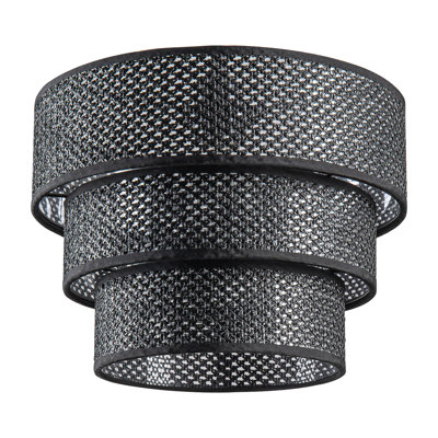 Diameter 12.2" Lamp Shades for Floor Lamps Pendant Light Replacement, 3-Tier Drum Lamp Shade for Living Room