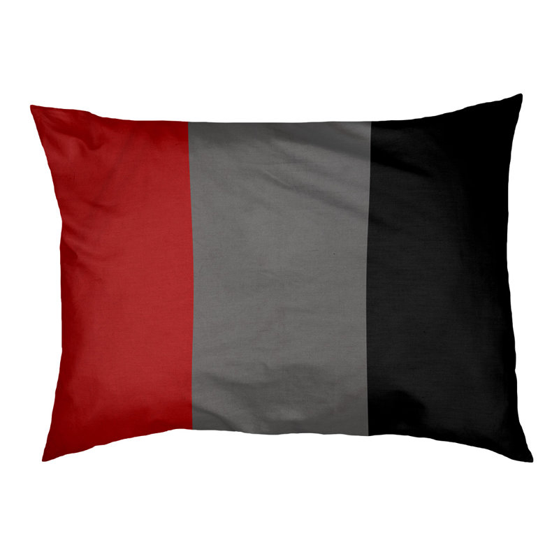 Coussin Ohio Football, Grand (l 40 po x P 30 po x H 6,5 po), Écarlate / gris / noir