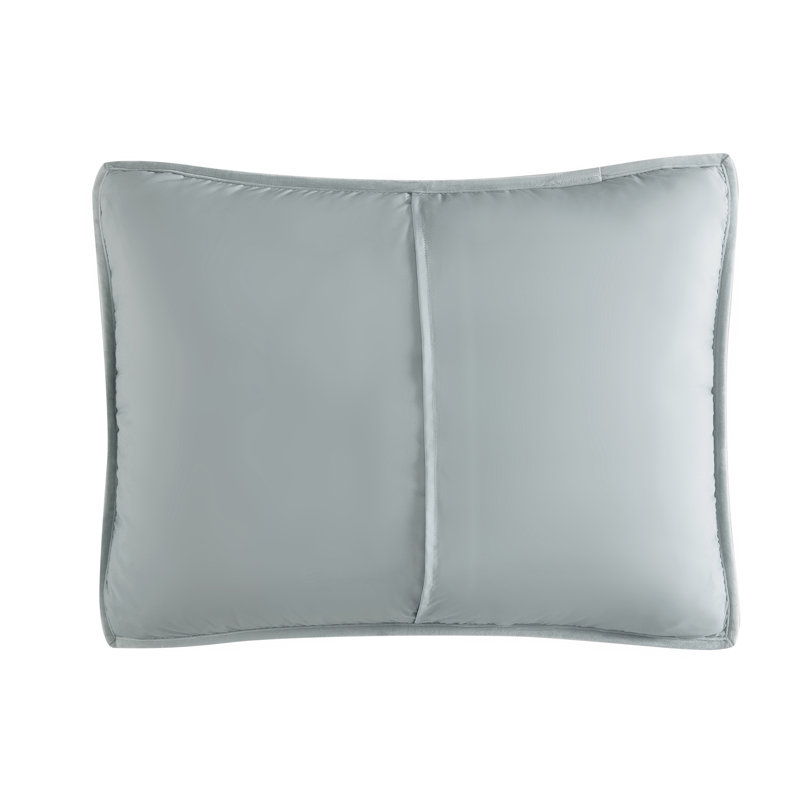 Twin Sage Green Velvet Reversible Quilt Set with Shams