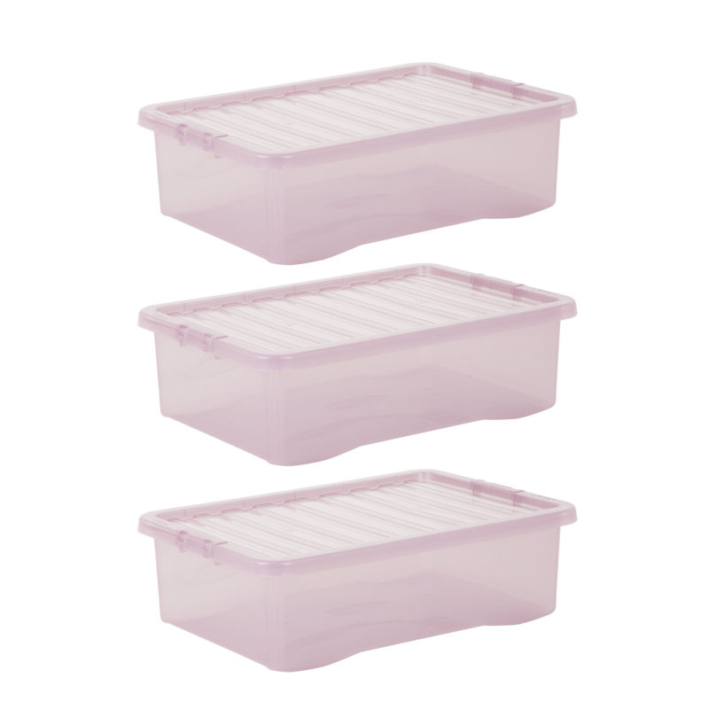 Wham Crystal 32L Plastic Storage Boxe Tint Spectrum, Pink