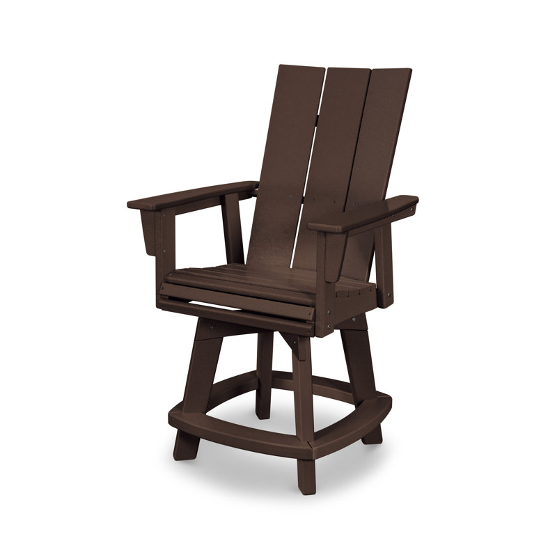 Chaise de comptoir pivotante Modern Curveback Adirondack, Acajou
