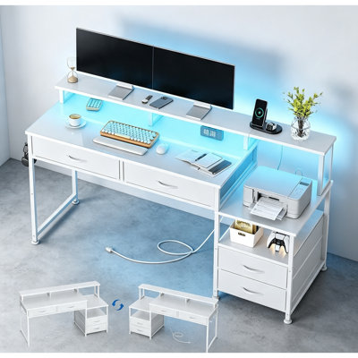 Metal Base Computer Desk