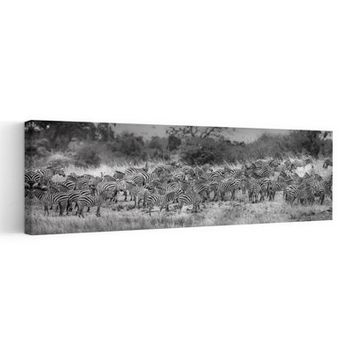 African Zebra Herd by Jeffrey C. Sink - Wrapped Canvas Panoramic Print