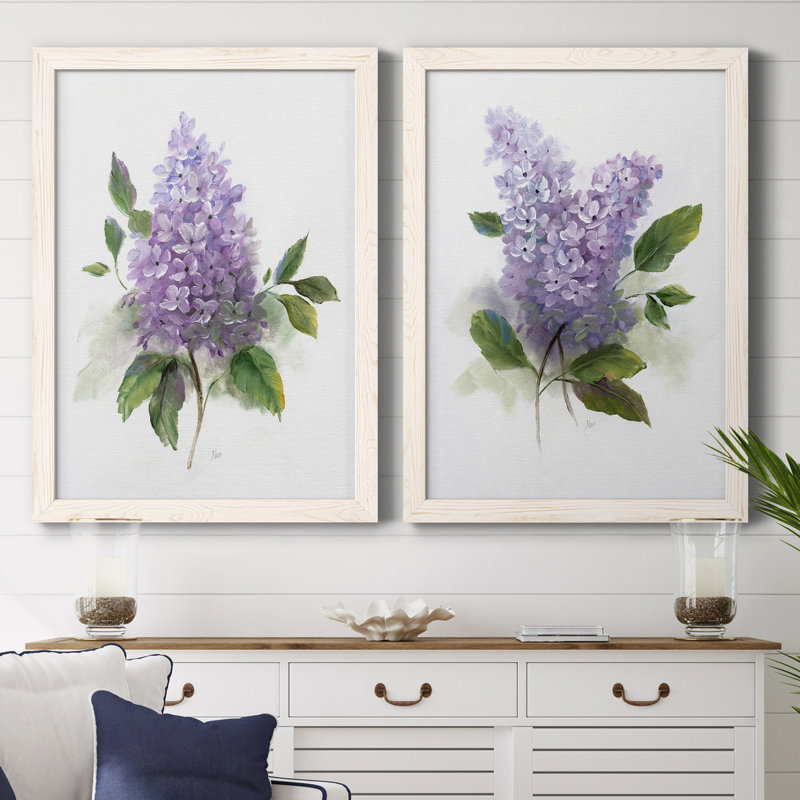 Lilac Romance I - ensemble de 2 reproductions, Toile encadrée, H 24 po x l 36 po, Érable