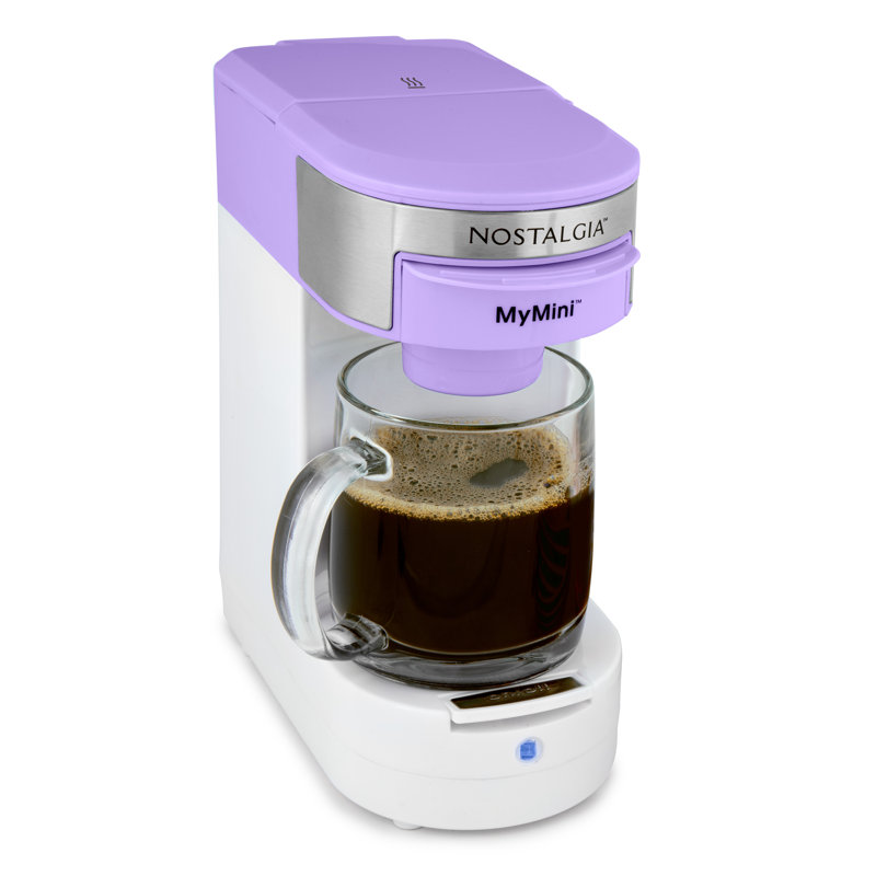 Nostalgia Mymini Single Serve Coffee Maker, Lavender, Purple/White