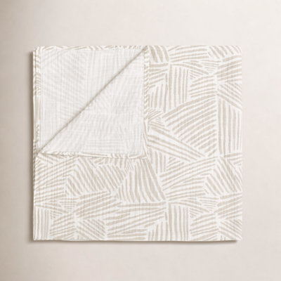 Oat Stripe Swaddle In Muslin Cotton