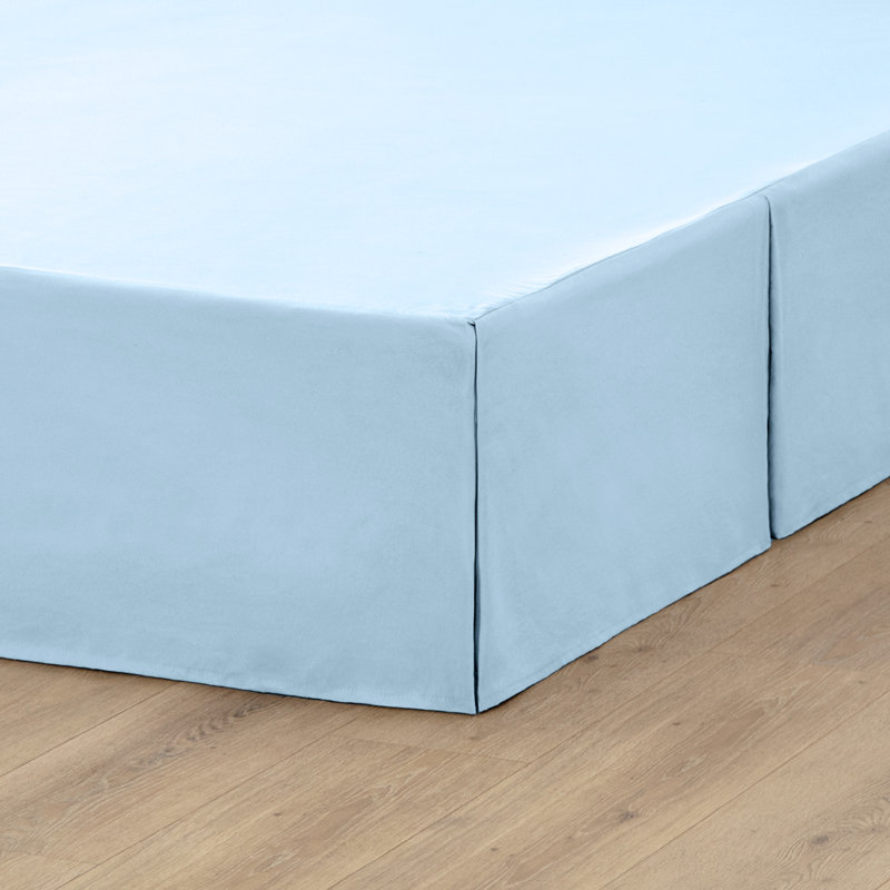 Jupe de lit plissée 15 po sur mesure, Très grand, Bleu pâle