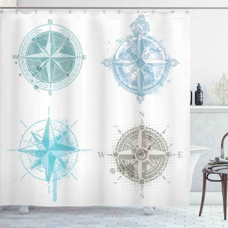Shower Curtain with Hooks Included, 70" H x 69" W