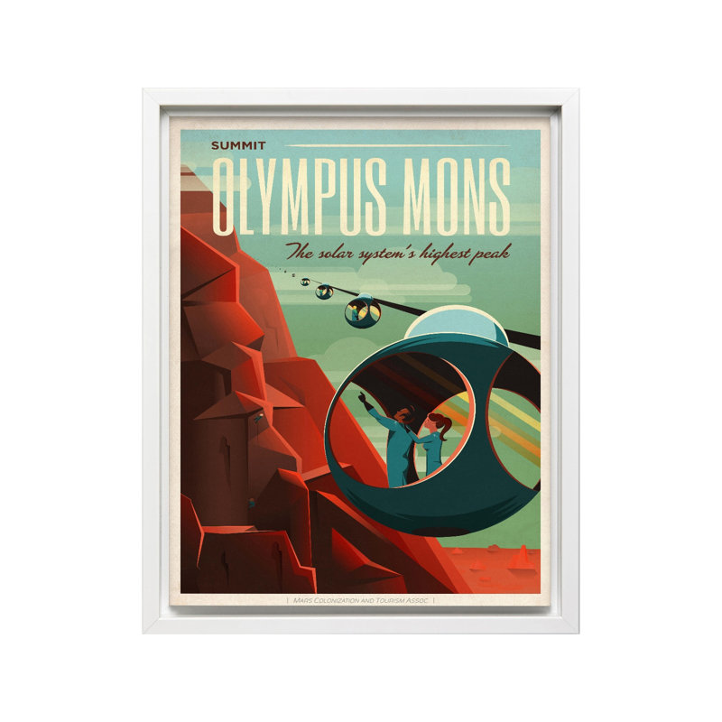 Sommet Olympus de Mons, Canevas, H 18 po x l 24 po, Encadrement blanc