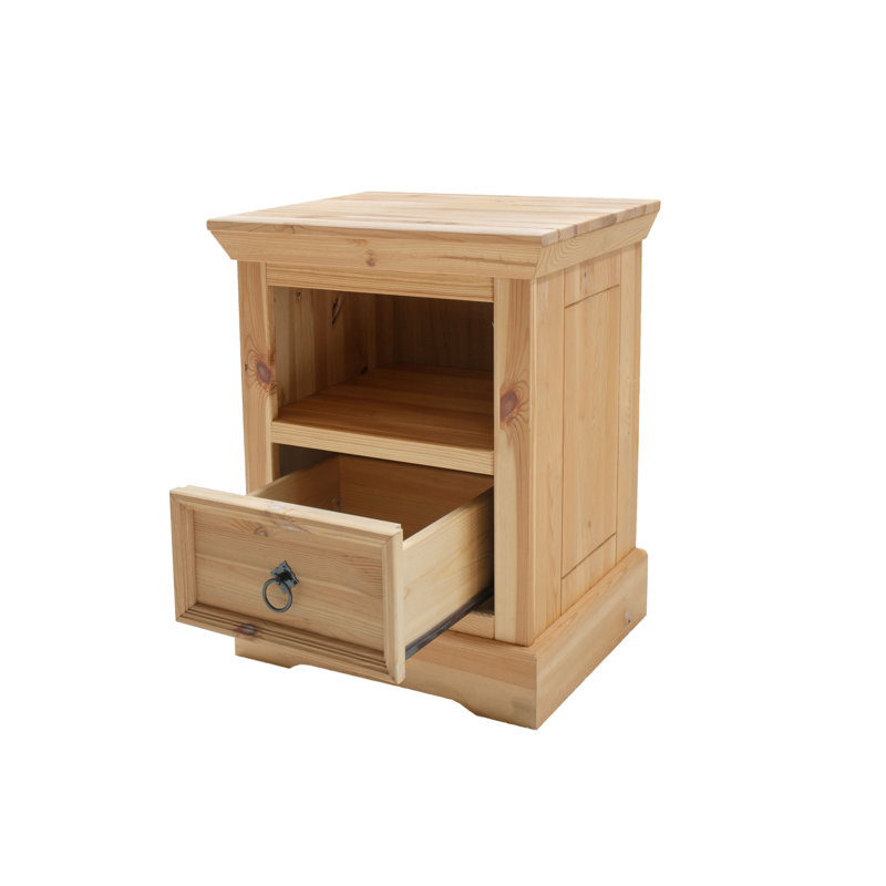 Jesterville 60cm W Solid Wood Bedside Table