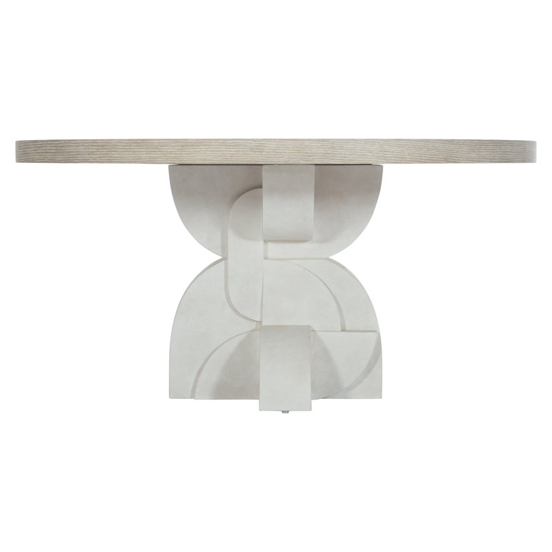 Constantin 60" White and Beige Round Wood Dining Table