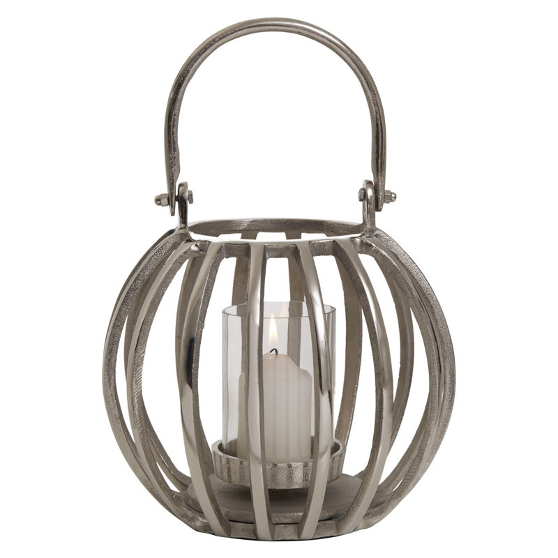 Aura Glass Tabletop Lantern, 25cm H x 22cm W x 22cm D