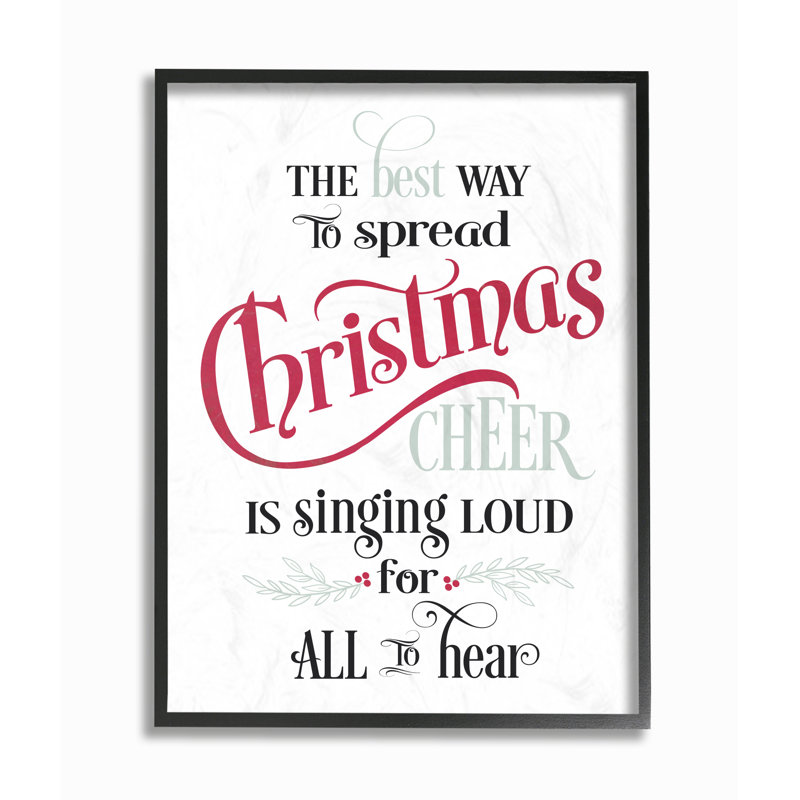 « christmas christmas bravo, typographie », impression, Giclée encadrée noir minuit, H 14 po x l 11 po x P 1,5 po