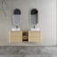Meuble-lavabo mural 60 po avec lavabo d'art en céramique et 1 tablette de rangement, porte à fermeture en douceur, emballage KD, contreplaqué