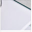 Double table basse rectangulaire. La surface du panneau est en panneau de fibres à densité moyenne avec des autocollants blancs