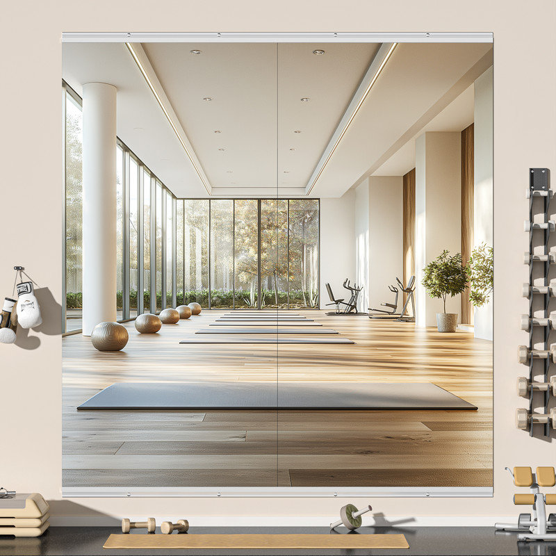 Miroir pleine grandeur rectangulaire rectangulaire, 83 po x 39 po, Argent