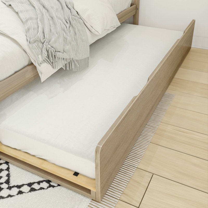 Brubaker Solid Wood Panel Bed, Double, Blonde