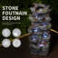 Fontaine d'extérieur Rock Waterfall avec lumières à DEL, fabrication en résine durable pour le patio et la cour