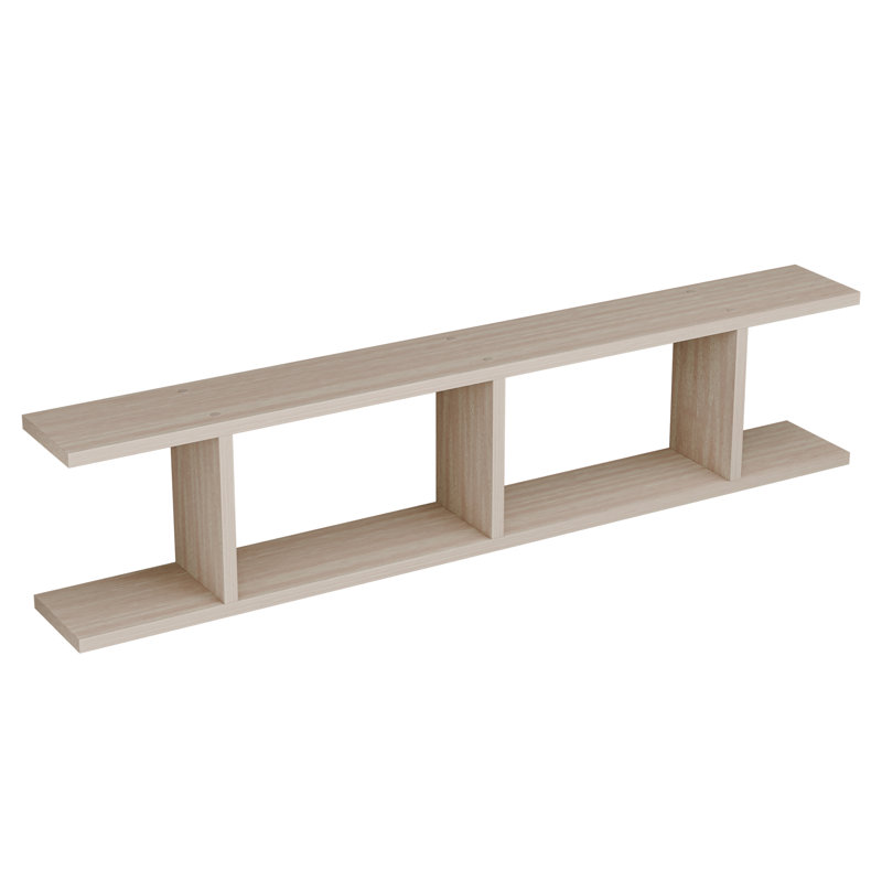 Tablette de rangement décorative en bois massif Kubby 2.1, Beige