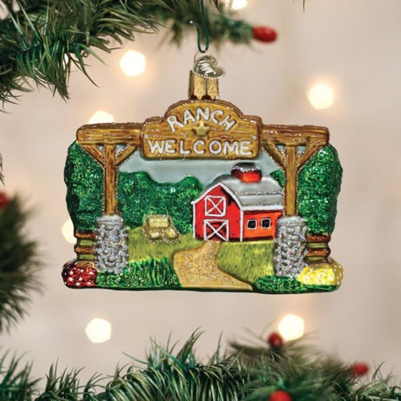 Old World Christmas Blown Glass Ornament for Christmas Tree, Our Ranch