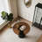 35-inch round glass dining table